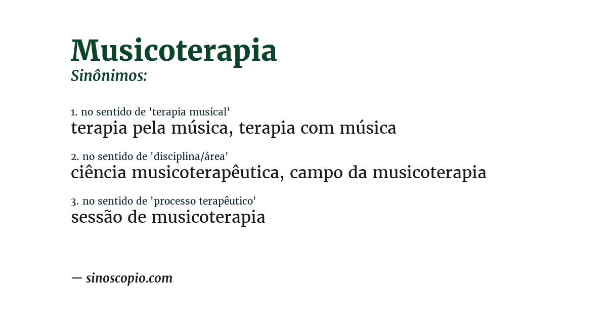 Sinônimo de musicoterapia