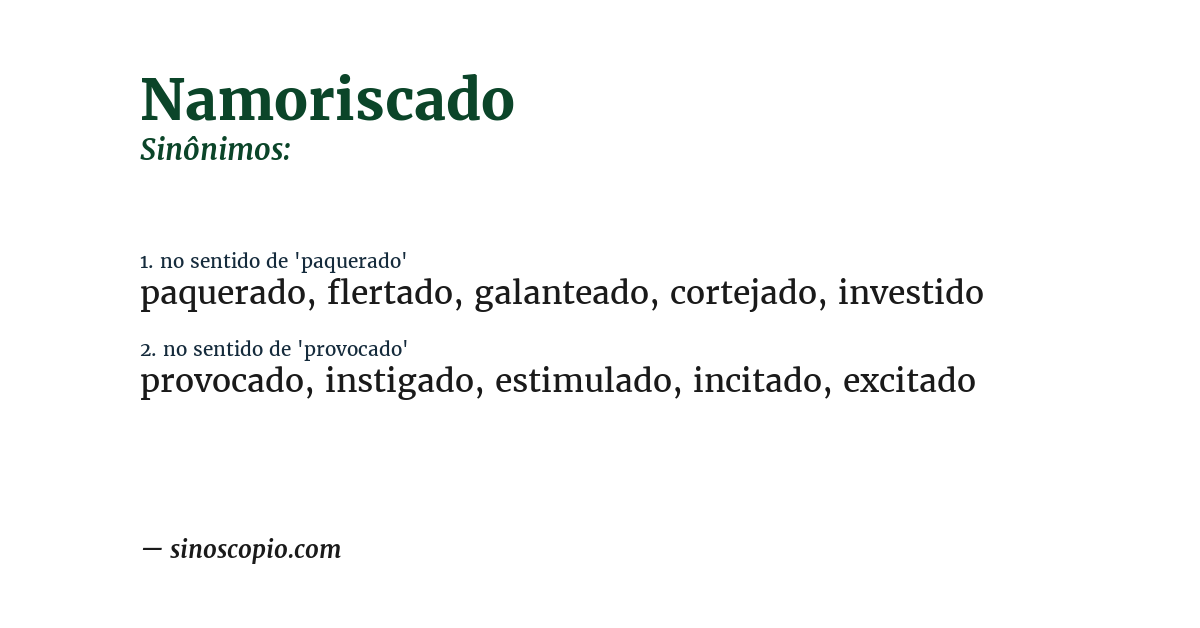 Sinônimo de namoriscado