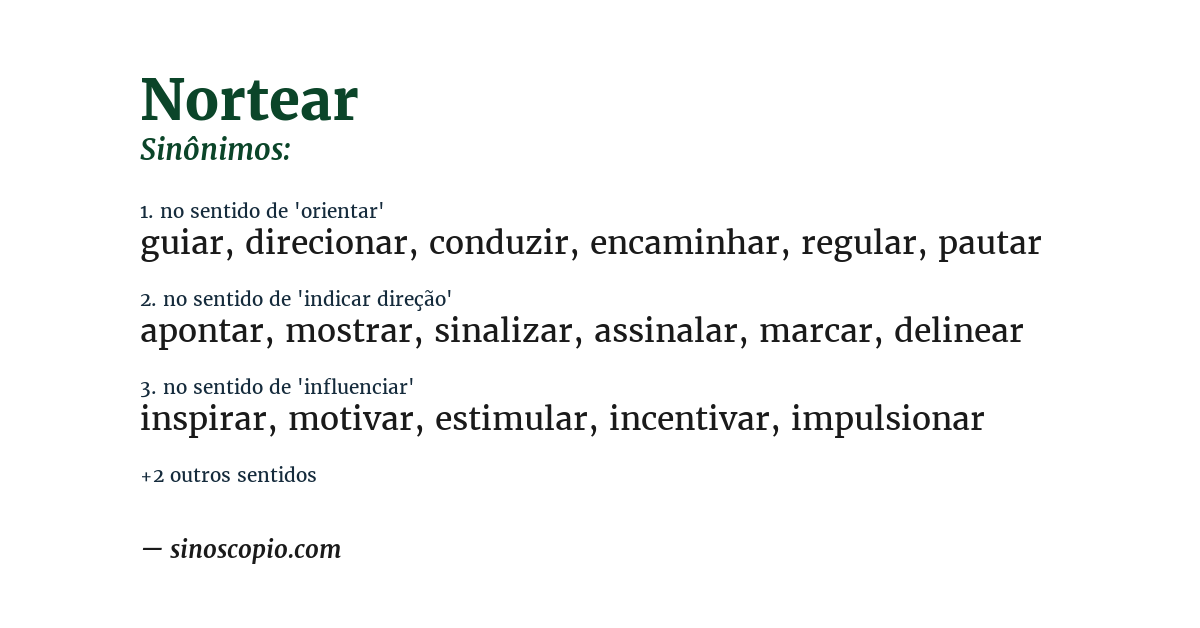 Sinônimo de nortear