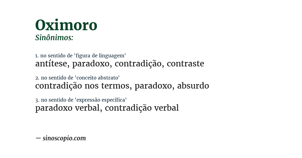 Sinônimo de oximoro