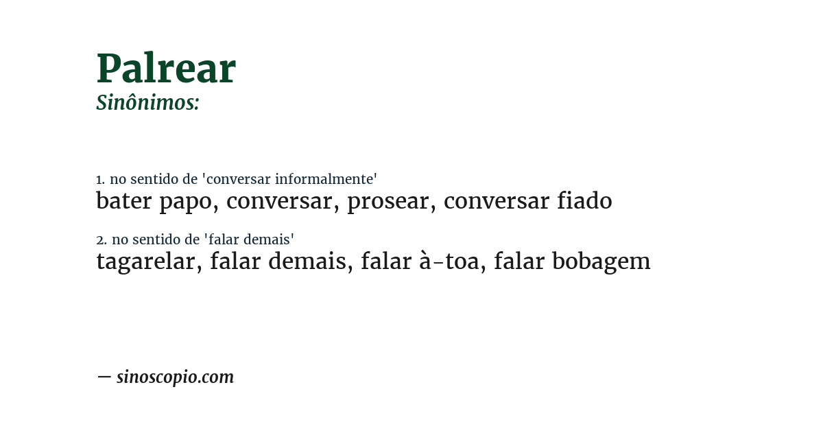 Sinônimo de palrear