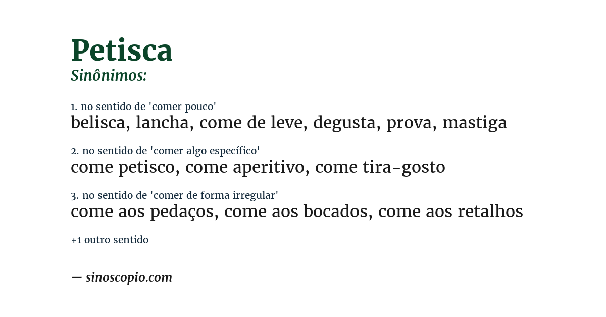 Sinônimo de petisca