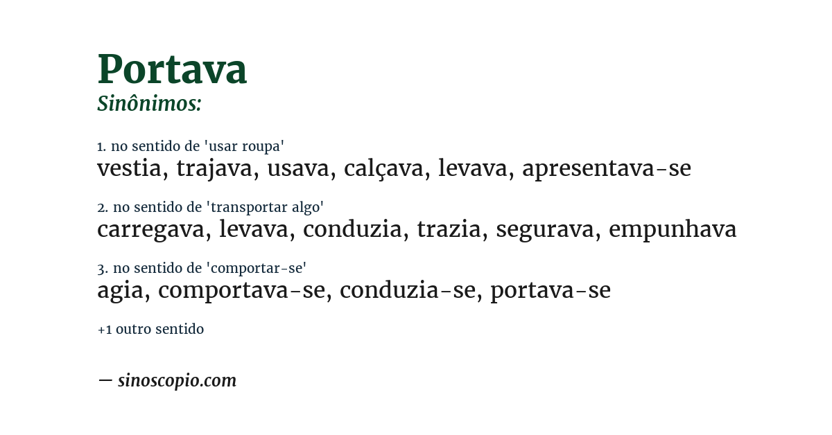 Sinônimo de portava