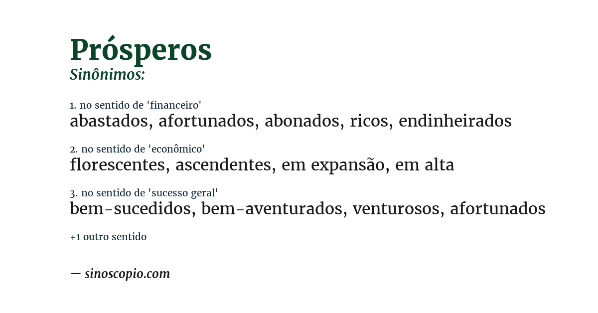 Sinônimo de prósperos