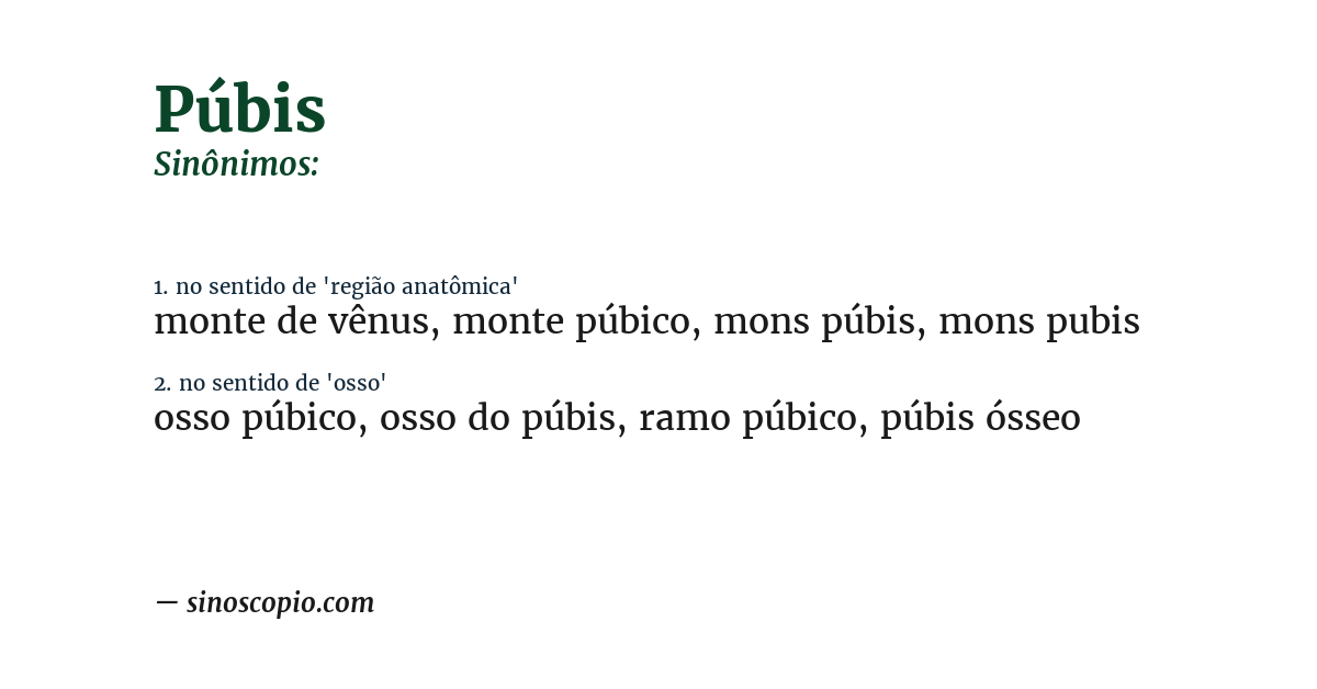 Sinônimo de púbis