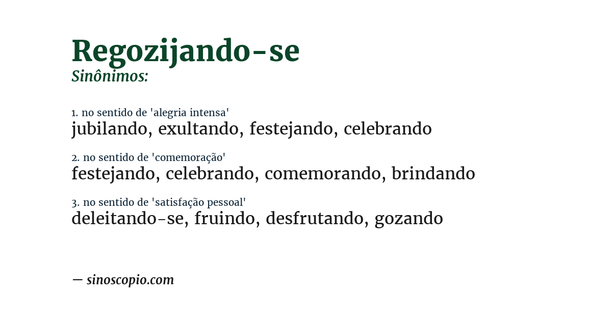 Sinônimo de regozijando-se