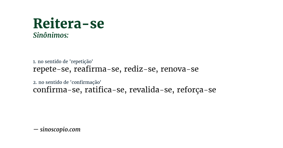 Sinônimo de reitera-se