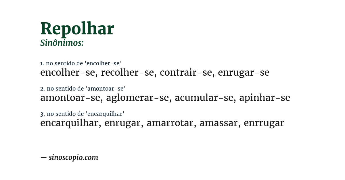 Sinônimo de repolhar