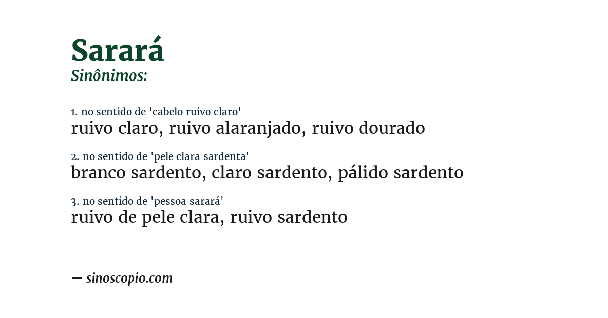Sinônimo de sarará
