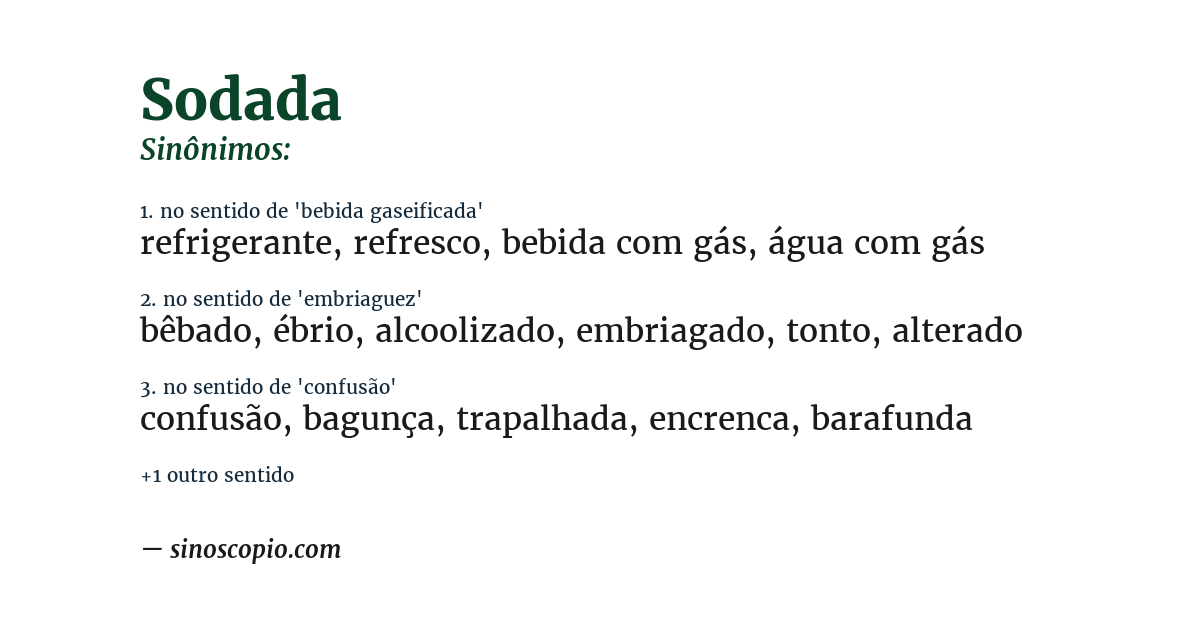 Sinônimo de sodada