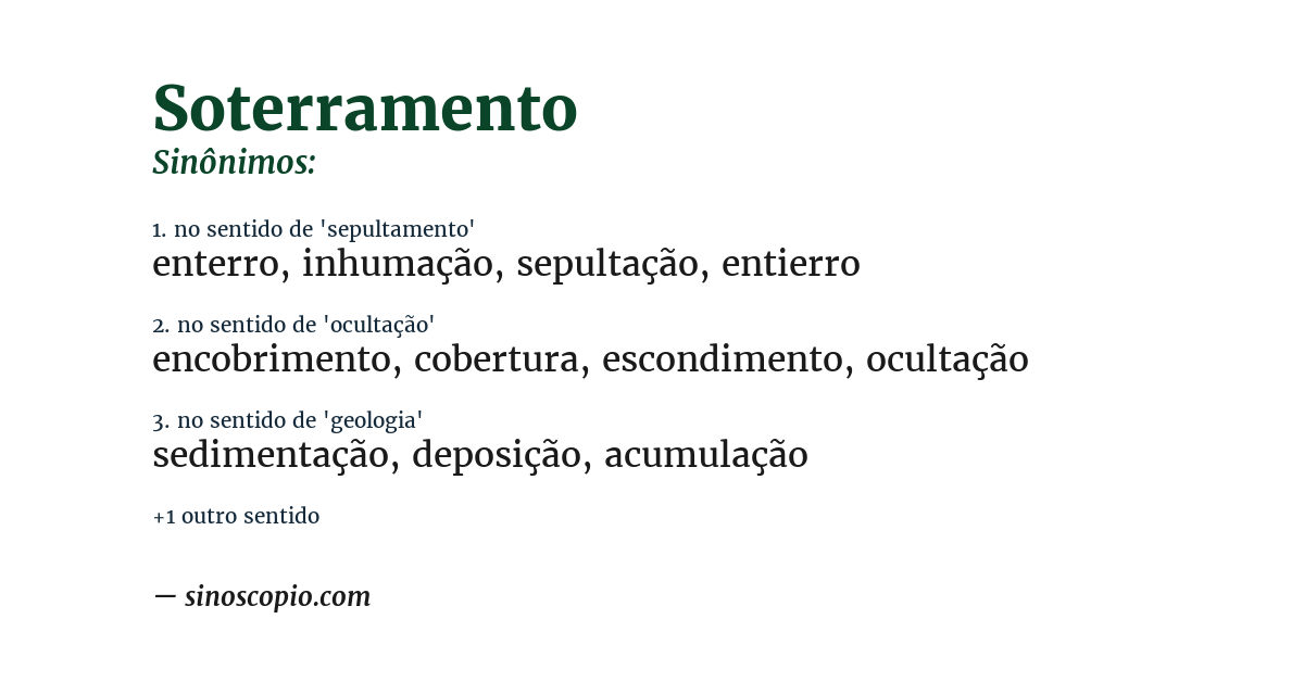 Sinônimo de soterramento