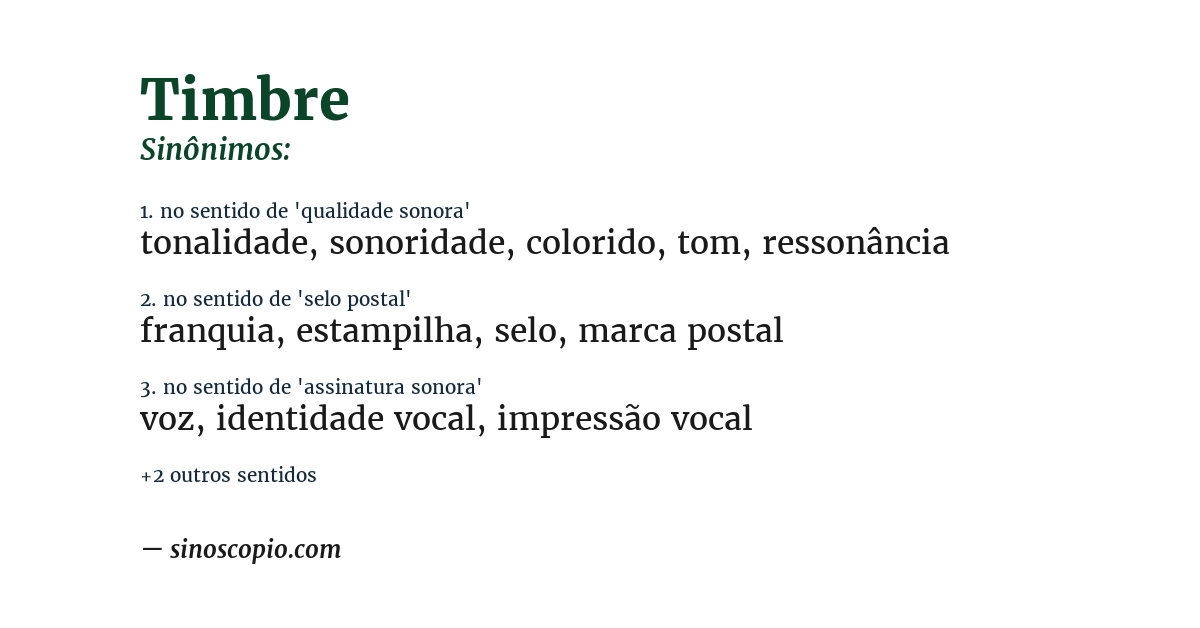 Sinônimo de timbre