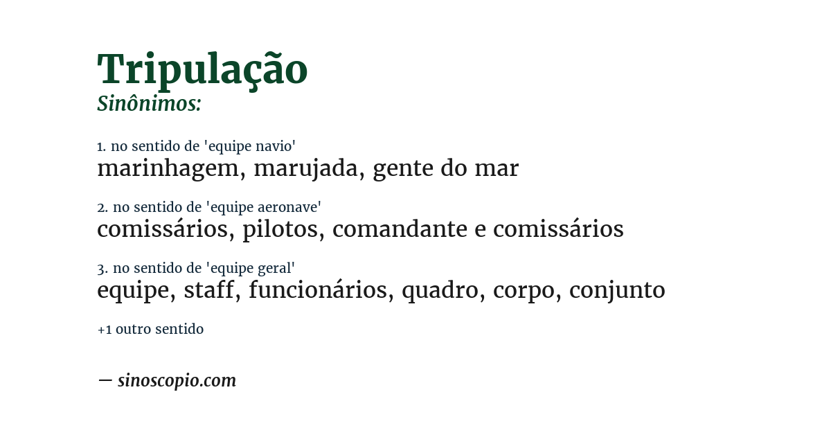 Sinônimo de tripulação