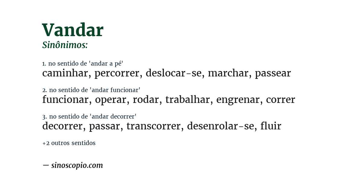 Sinônimo de vandar