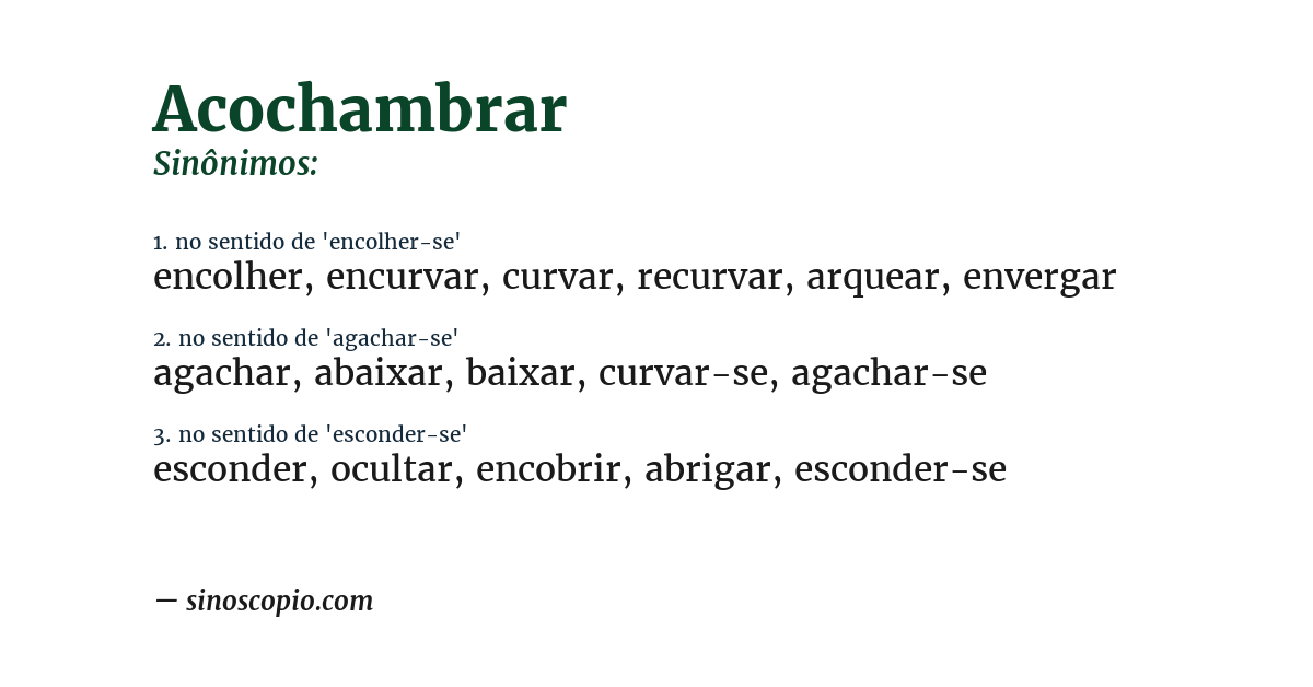 Sinônimo de acochambrar