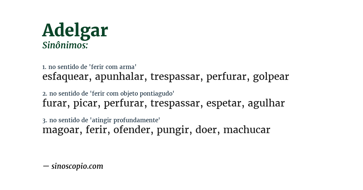 Sinônimo de adelgar