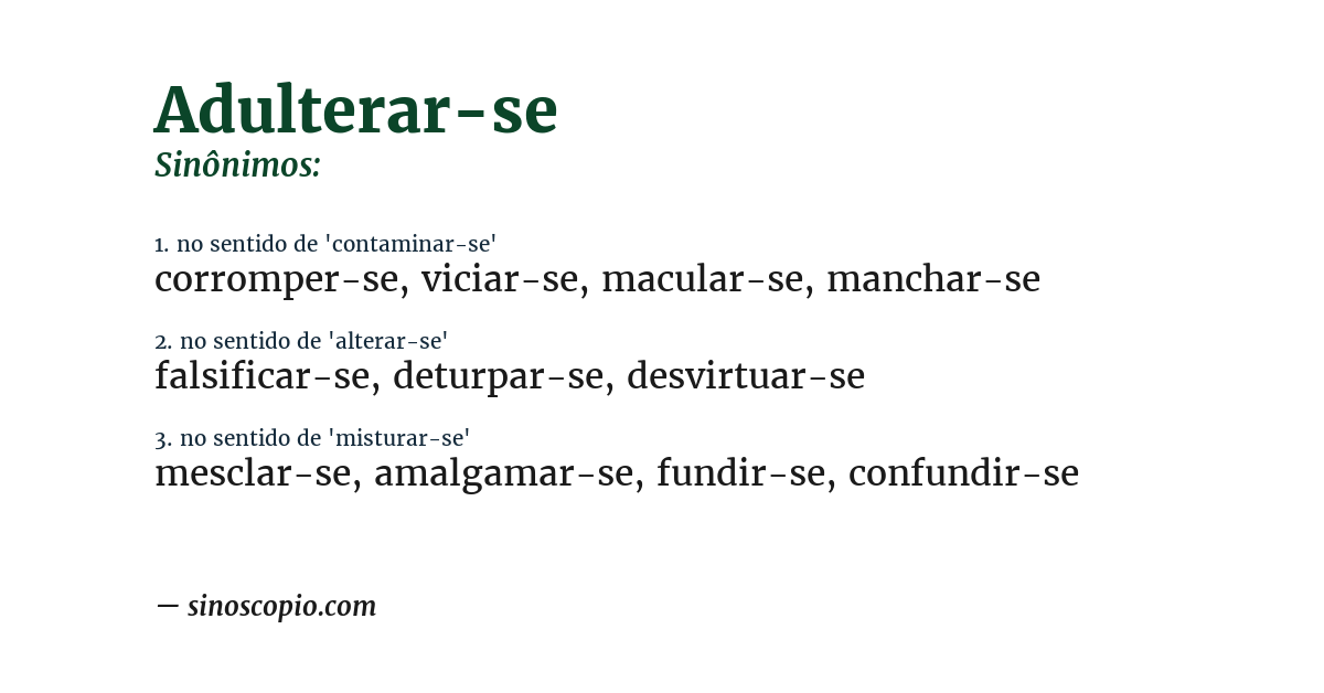 Sinônimo de adulterar-se