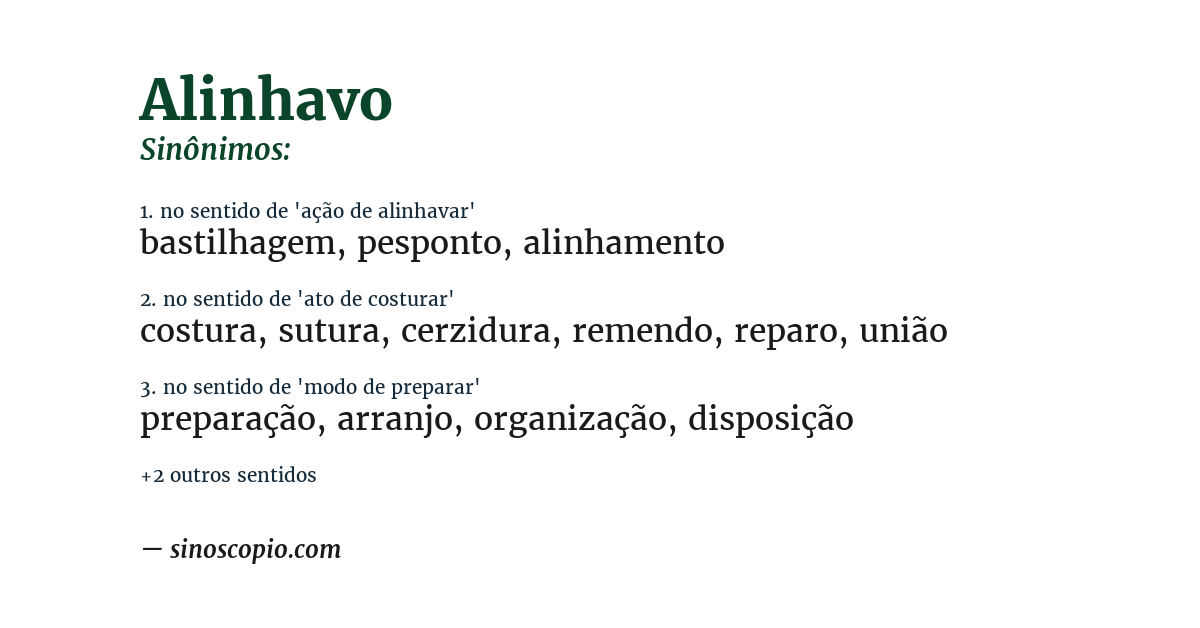 Sinônimo de alinhavo