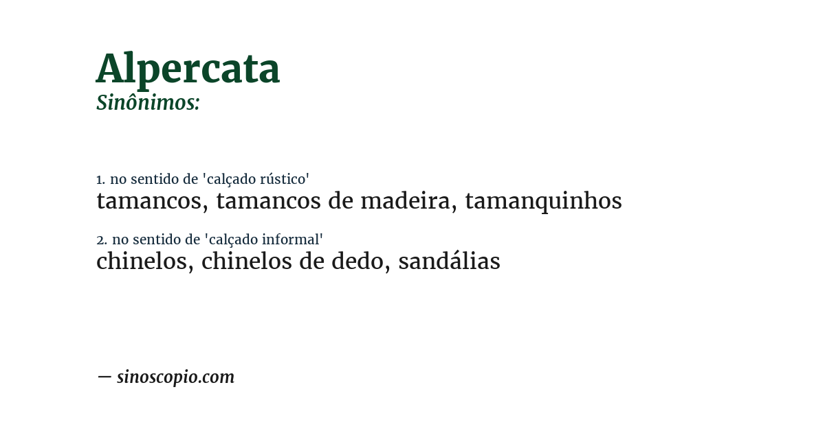 Sinônimo de alpercata