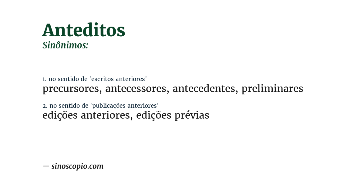 Sinônimo de anteditos