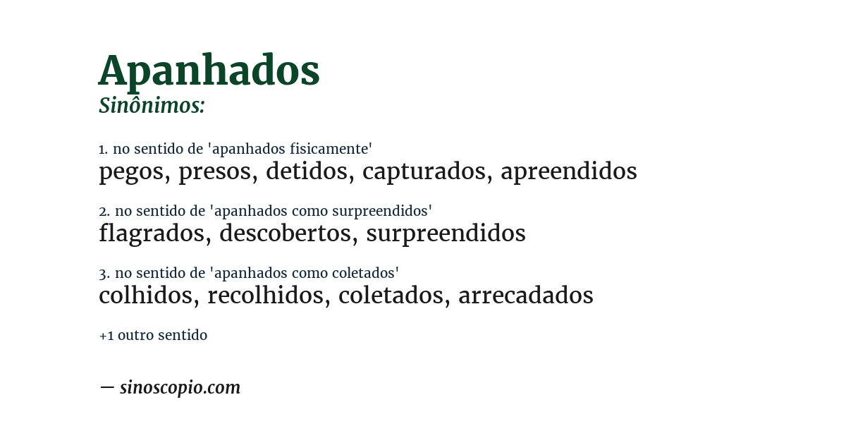 Sinônimo de apanhados