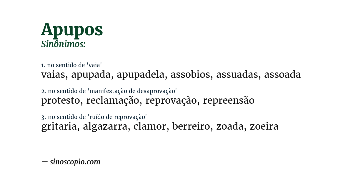 Sinônimo de apupos
