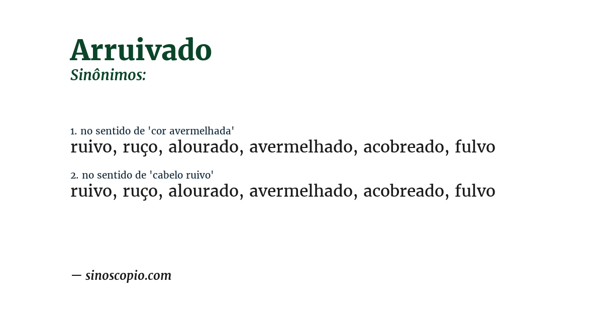 Sinônimo de arruivado