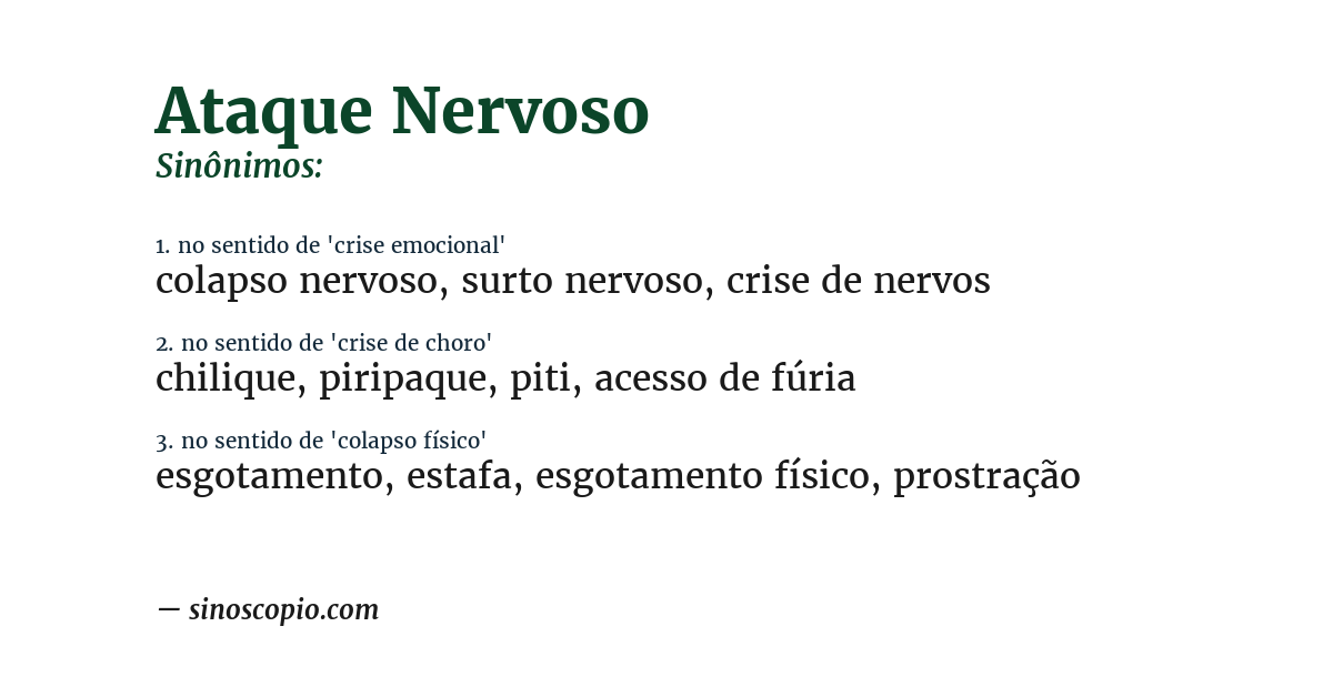 Sinônimo de ataque nervoso