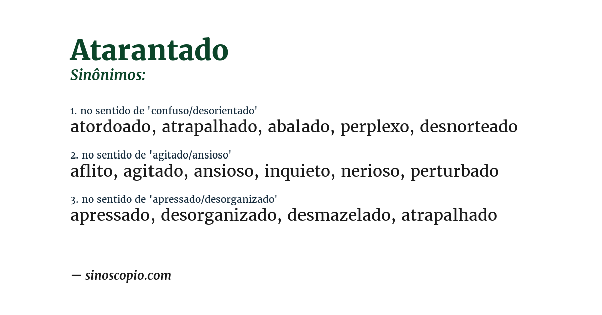 Sinônimo de atarantado