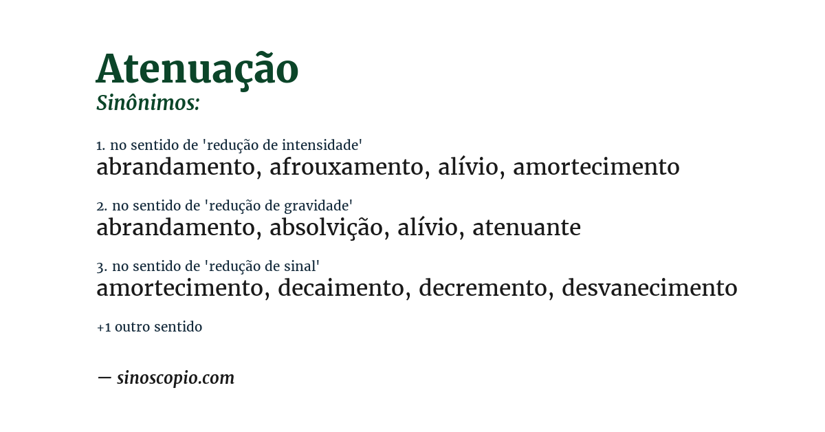 Sinônimo de atenuação