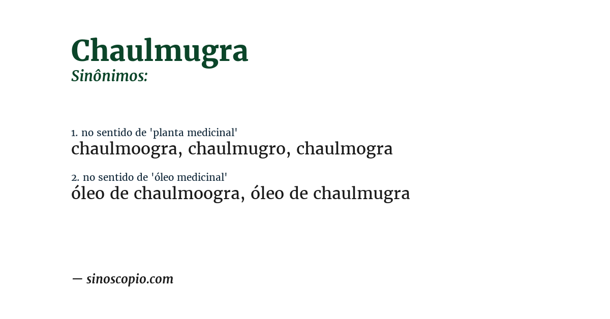 Sinônimo de chaulmugra