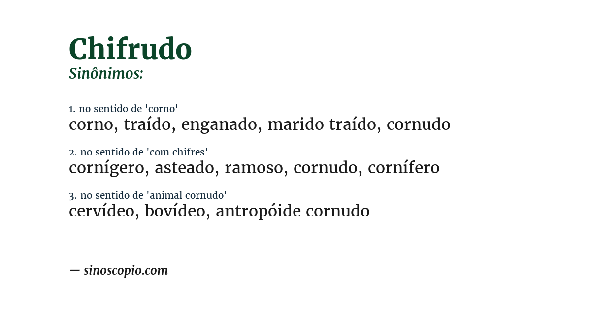Sinônimo de chifrudo