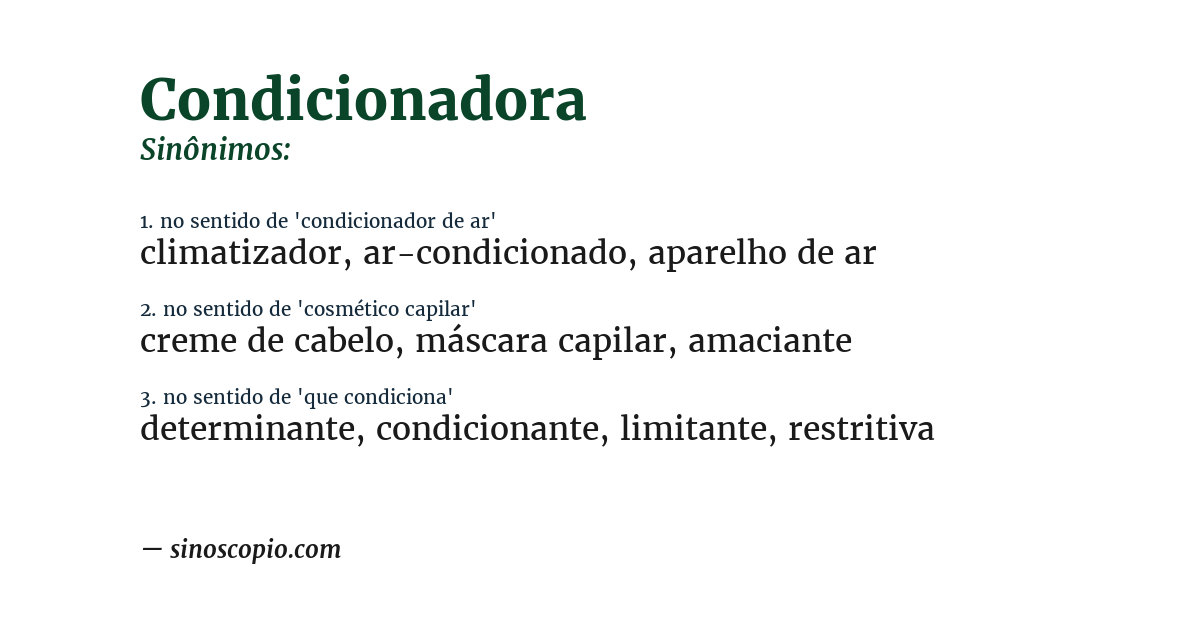 Sinônimo de condicionadora