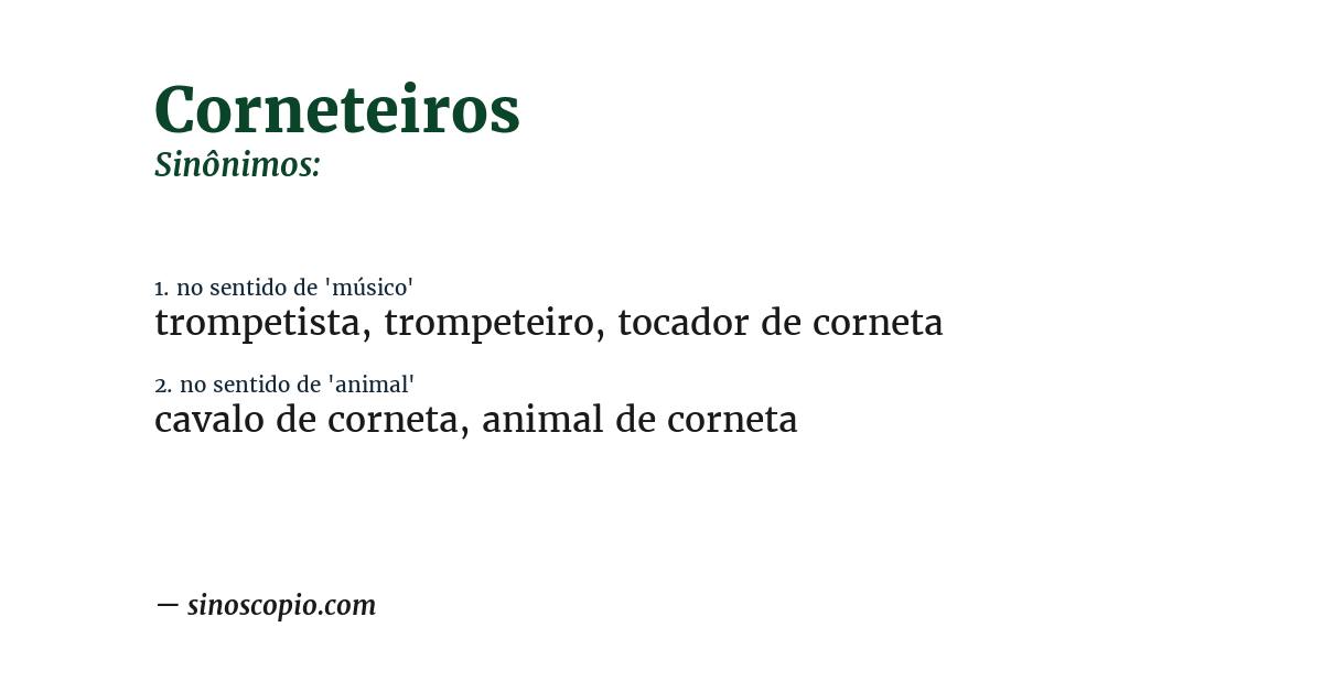Sinônimo de corneteiros