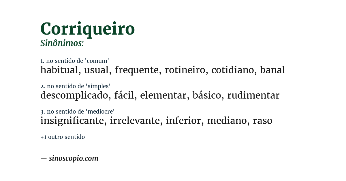 Sinônimo de corriqueiro