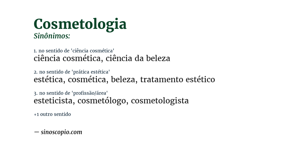 Sinônimo de cosmetologia