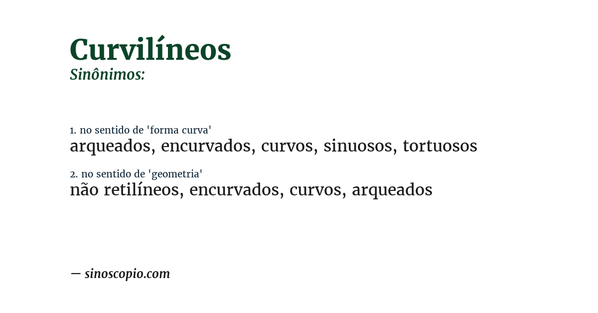Sinônimo de curvilíneos