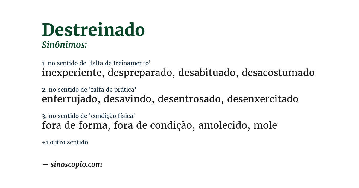 Sinônimo de destreinado