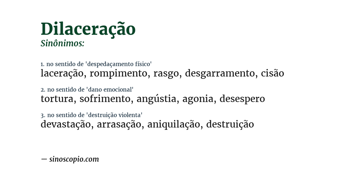 Sinônimo de dilaceração