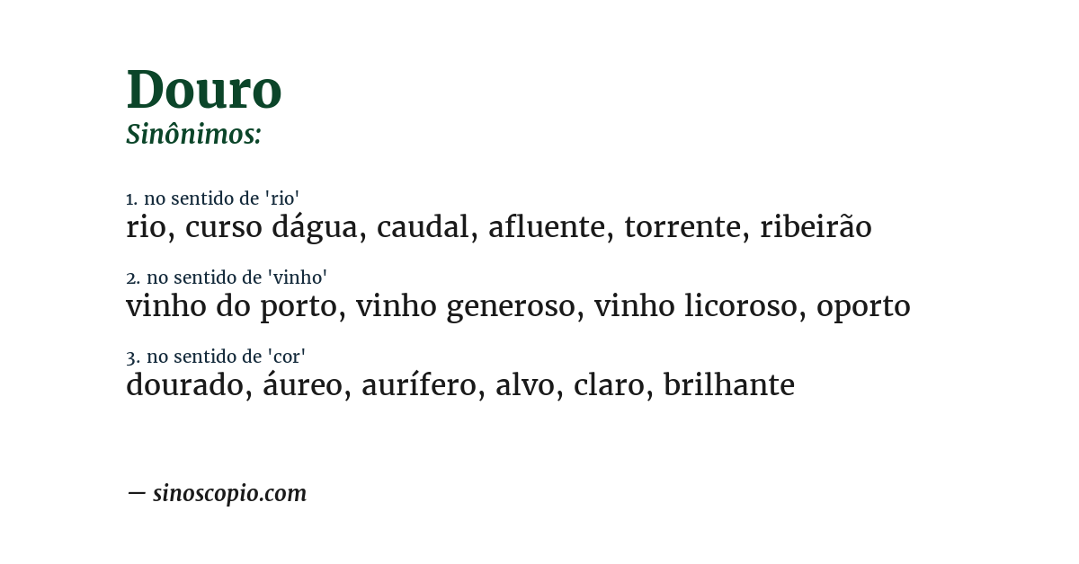 Sinônimo de douro