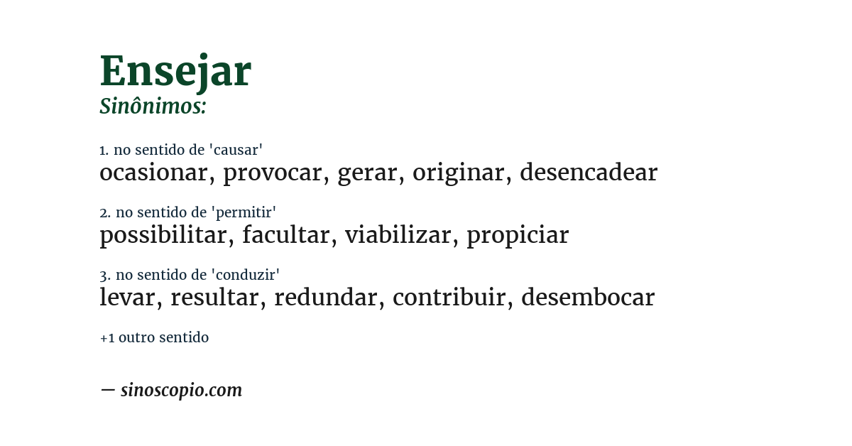 Sinônimo de ensejar