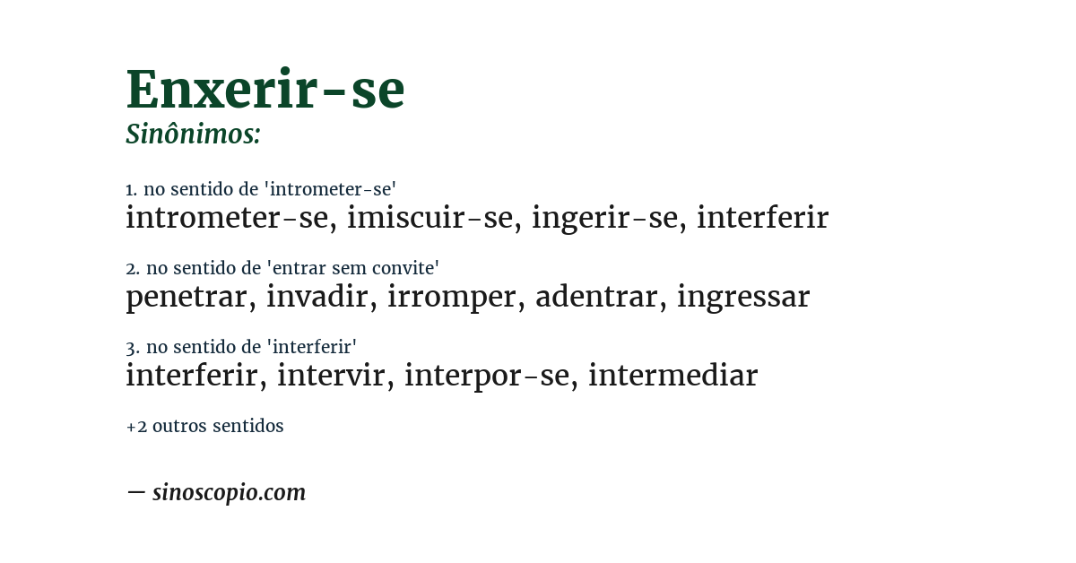 Sinônimo de enxerir-se