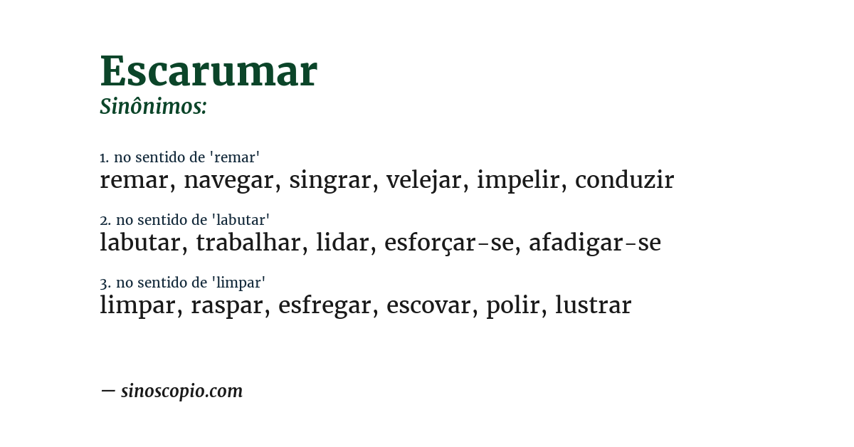Sinônimo de escarumar