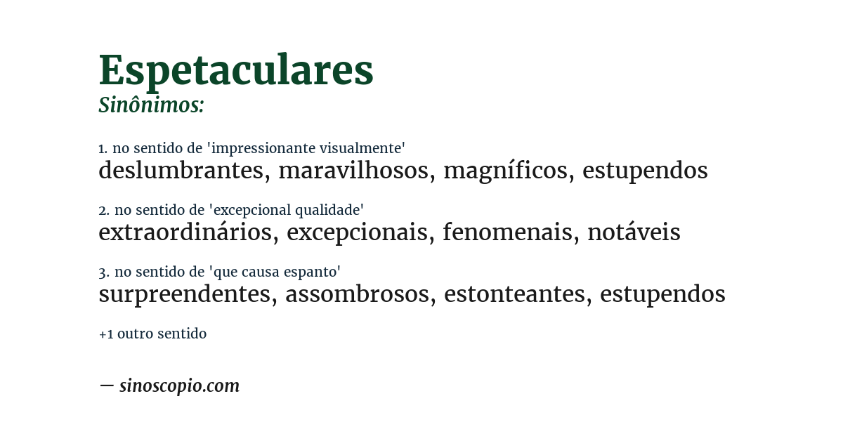 Sinônimo de espetaculares
