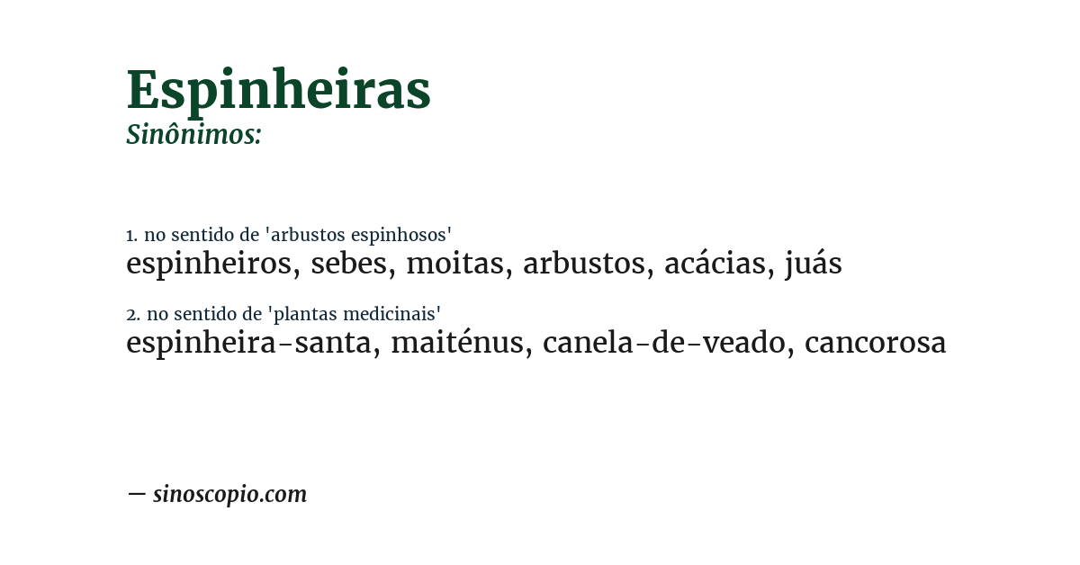 Sinônimo de espinheiras