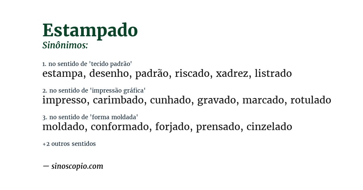 Sinônimo de estampado