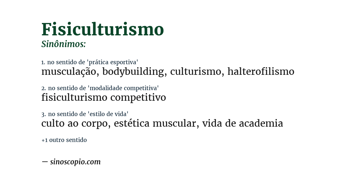 Sinônimo de fisiculturismo