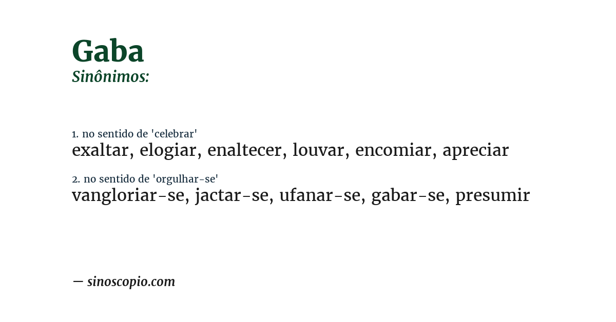 Sinônimo de gaba