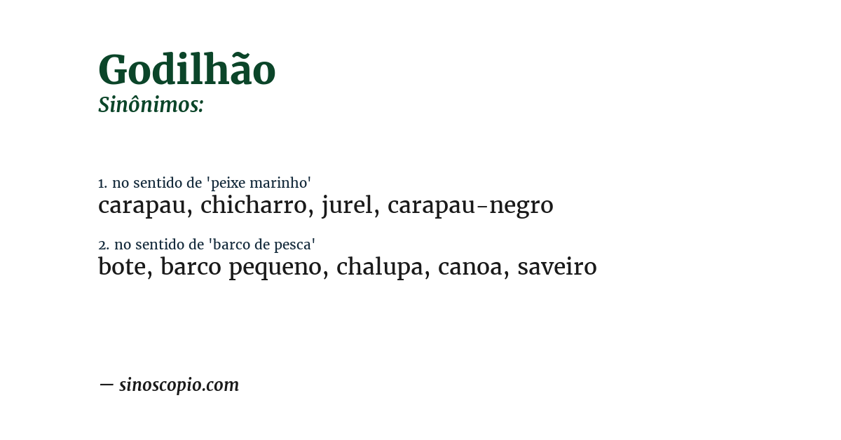 Sinônimo de godilhão