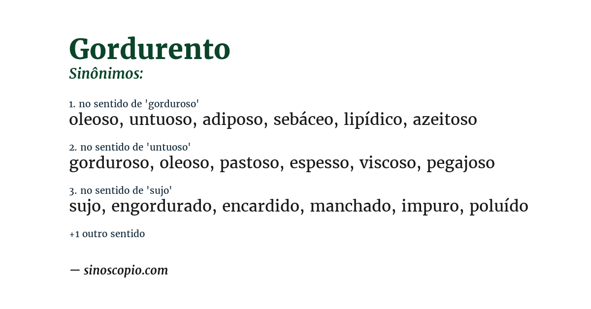 Sinônimo de gordurento